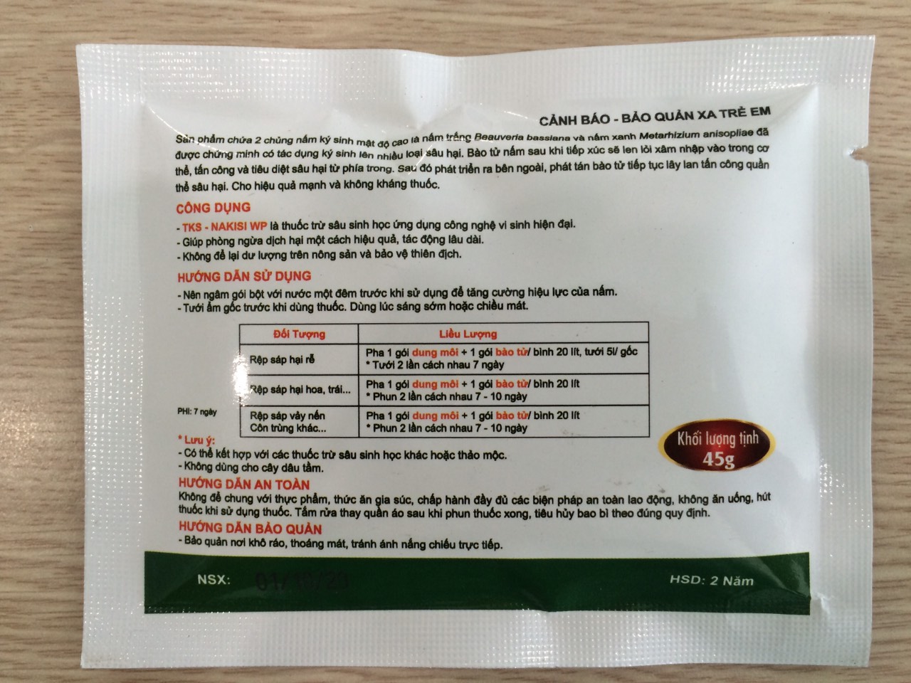[ GÓI 45G ] THUỐC TRỪ SÂU SINH HỌC NAKISI: Đặc Trị Rệp Sáp
