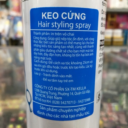 Keo xịt tóc Kella 420ml (cứng)