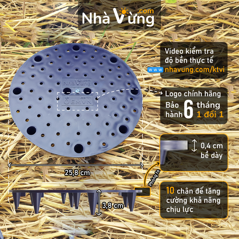 Thùng ủ rác hữu cơ Bokashi - Nhà Vừng (1 thùng 21L + 1 kg EM Bokashi)