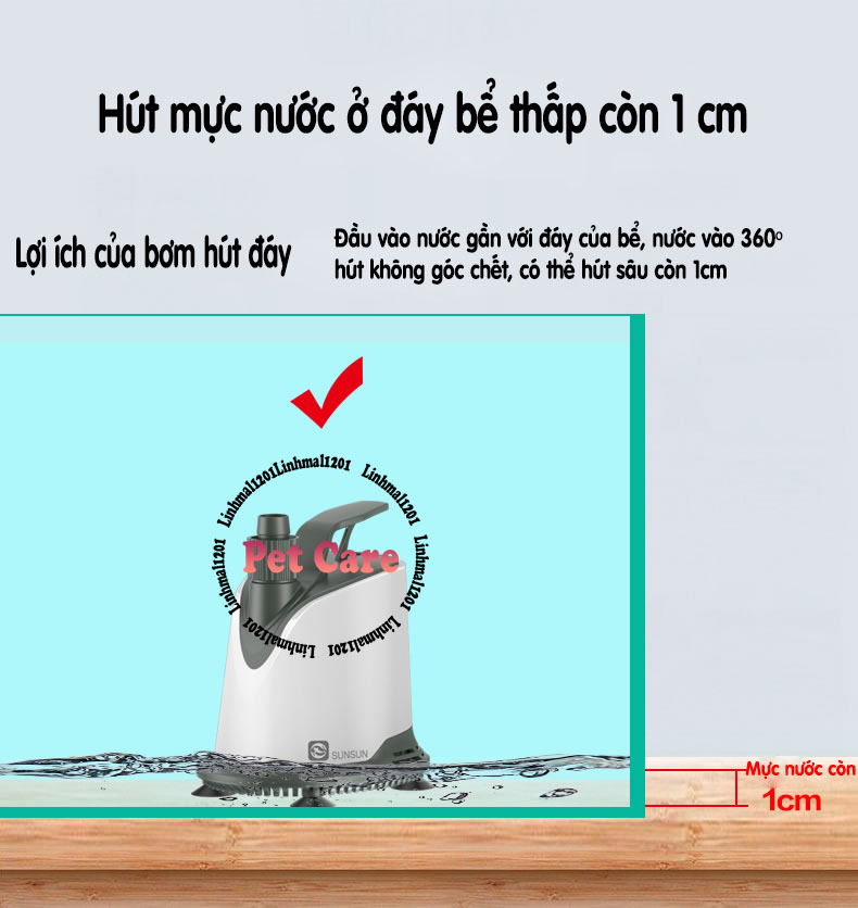 Máy bơm chìm hút đáy bể cá XGP nội địa cao cấp