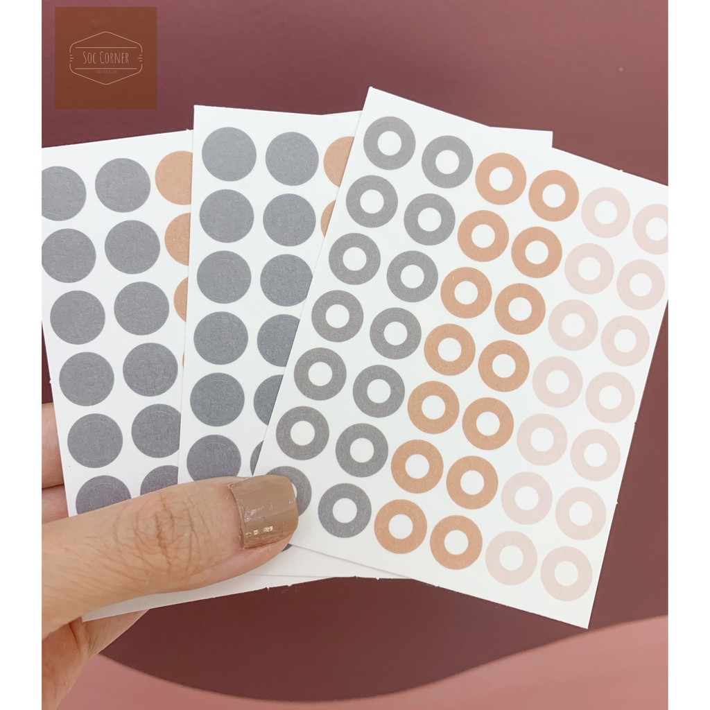 [HCM]Set Sticker dán tròn tông màu Pastel