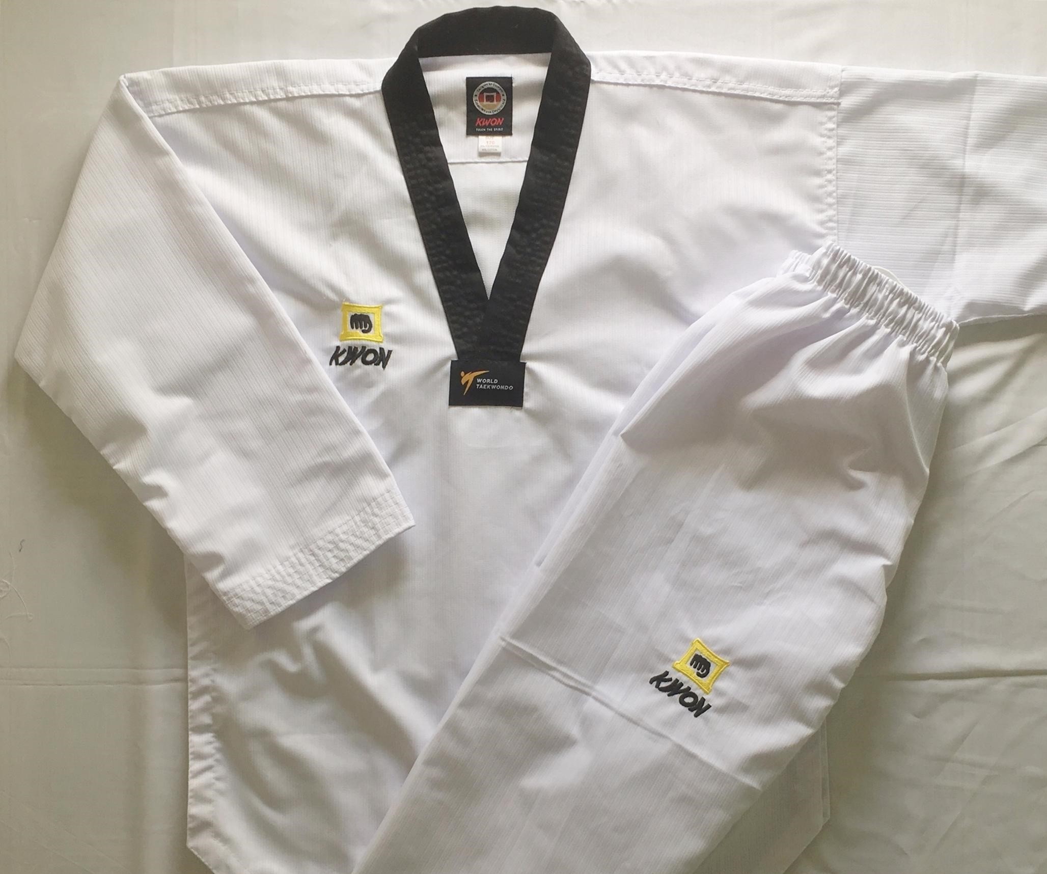 Võ phục Kwon TAEKWONDO vải sọc xương cá
