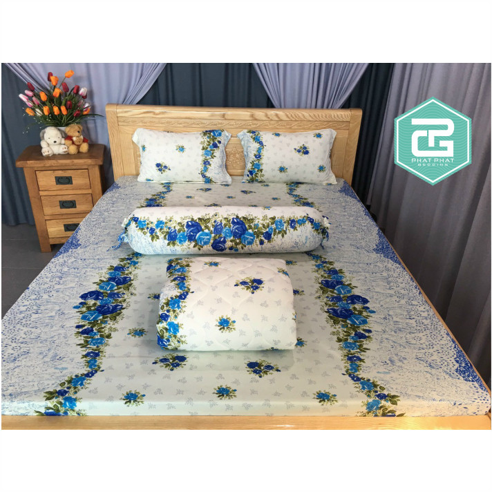 Bộ ga gối Thun Lạnh Hàn Quốc {4 món} 1m2 và 1m4 ( 1 ga bọc + 2 vỏ gối nằm + 1 vỏ gối ôm )