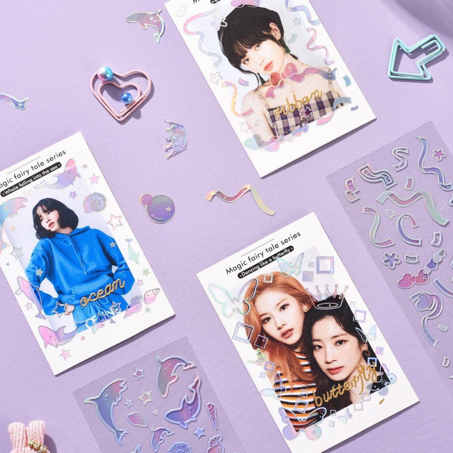 Hình dán sticker trang trí top loader siêu xinh HDT05