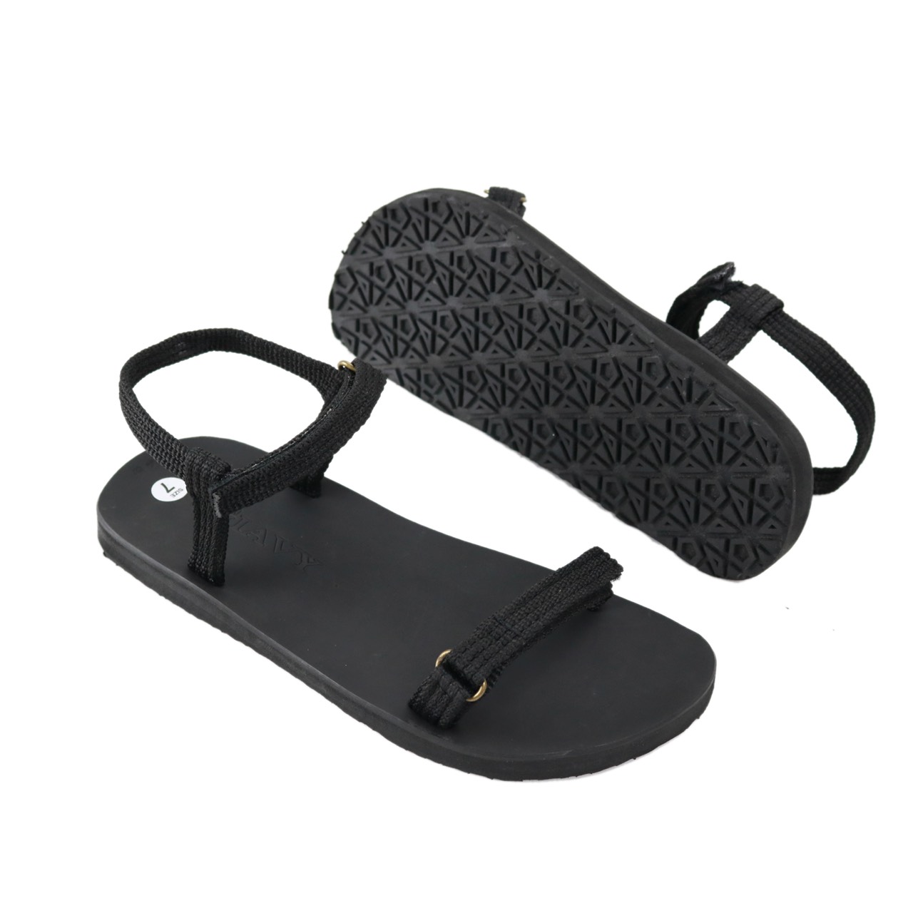 Giày sandal nữ quai ngang Gia Vy (Giavy chính hãng S789 Đen, giày quai hậu chất quai vải dù, đế cao su)