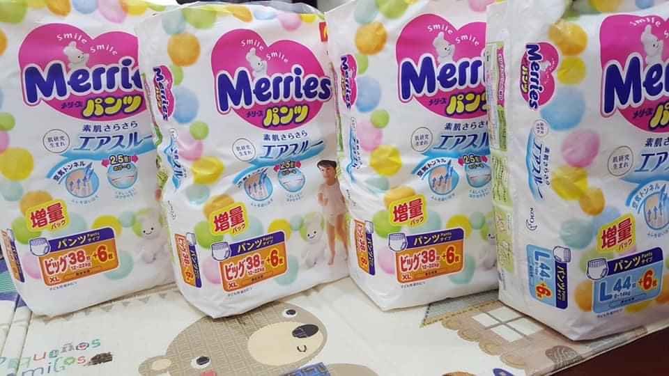 Bỉm/Tã dán Merries + miếng nội địa nhật đủ size NB90/S88/M68