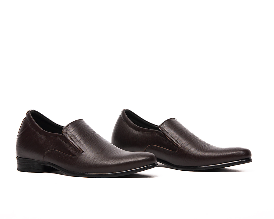 [8cm] shoes height increasing Men T&TRA S970 brown stripe