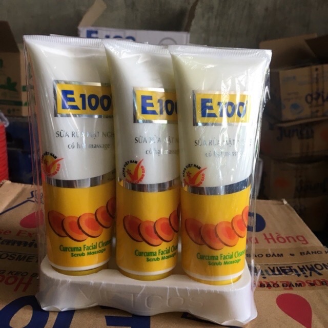Sữa Rửa Mặt E100 Nghệ Hạt Massage 100G