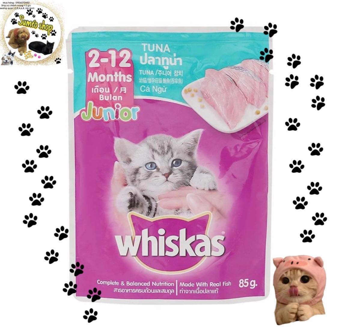 Pate Whiskas dạng gói cho mèo con
