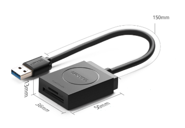 Đầu đọc thẻ nhớ Micro SD/ SD chuẩn USB 3.0 Ugreen 20250 Chính Hãng