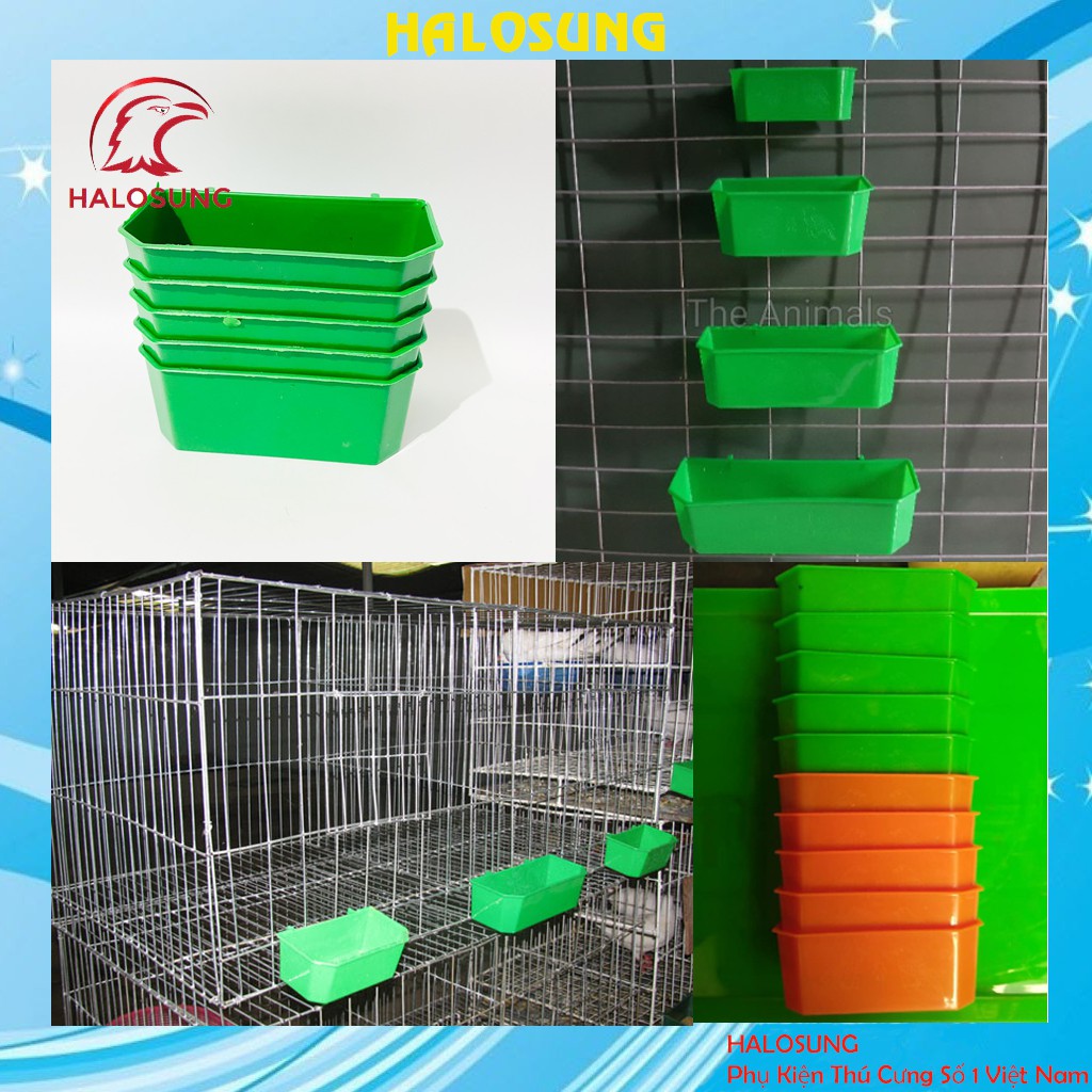 Máng đựng thức ăn cho chim bồ câu, gà Phụ kiện lồng chim Halosung PK34