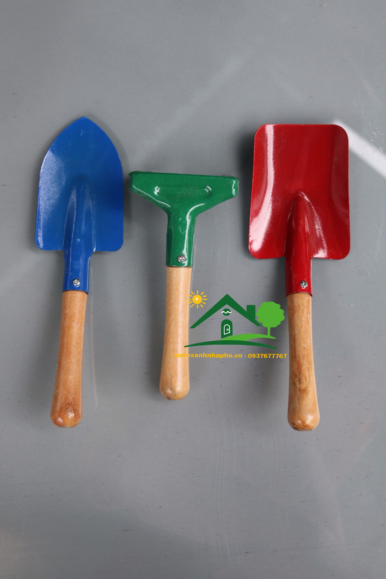 Bộ cuốc xẻng 3 màu làm vườn size trung