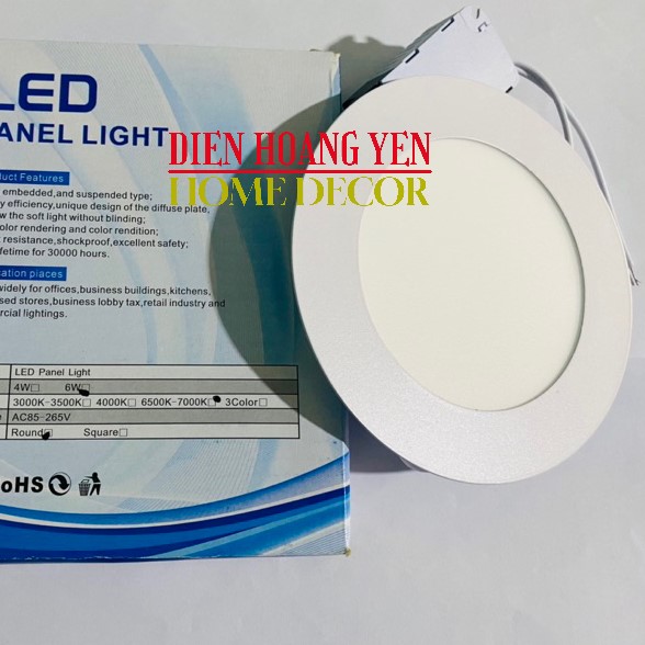 10 ĐÈN LED ÂM TRẦN 6W TRÒN siêu mỏng khoét lỗ 100mm