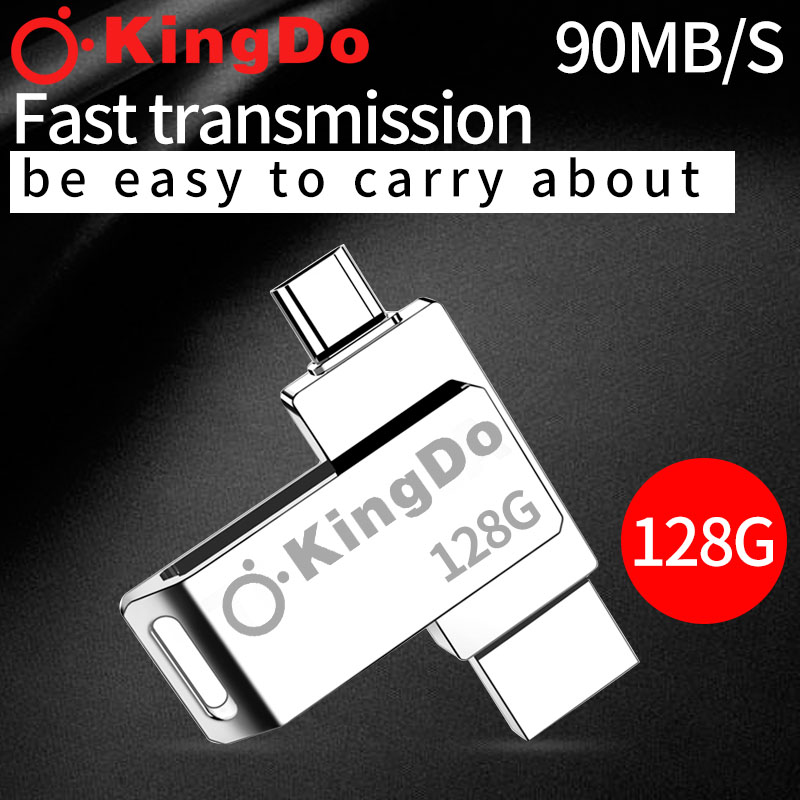 USB 64GB/128GB siêu gọn vỏ kim loại (Màu Bạc) tặng kèm đầu chuyển Kingdo OTG