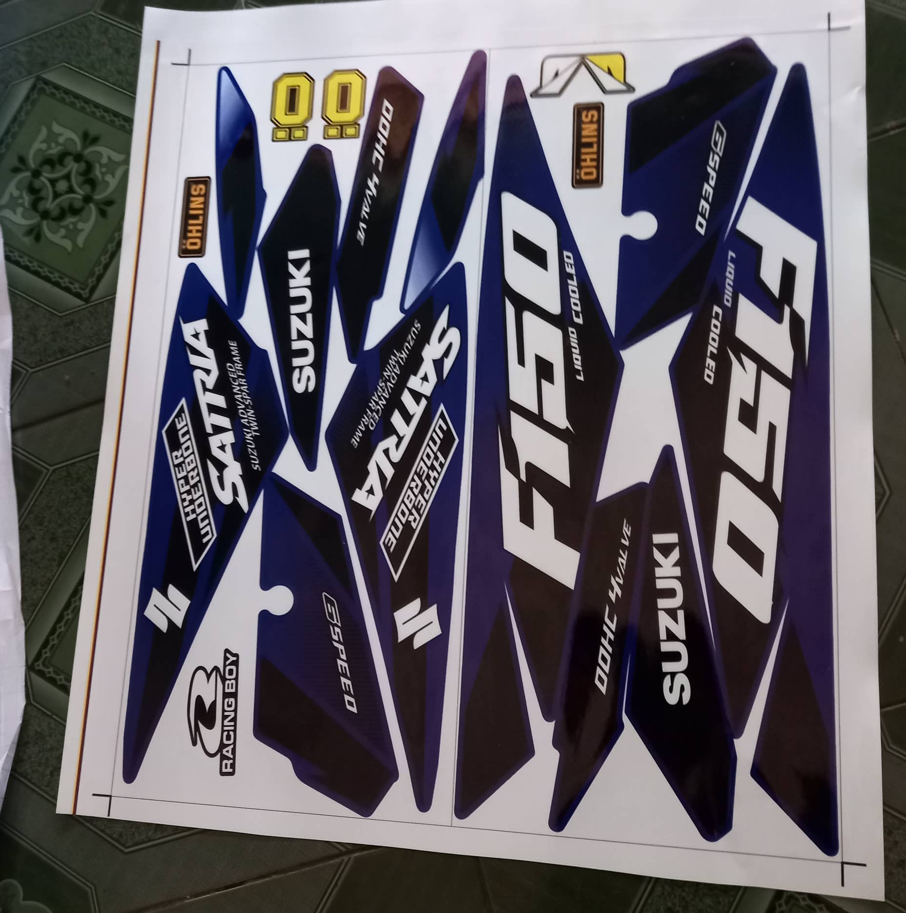 tem rời satria f150 ko bay màu