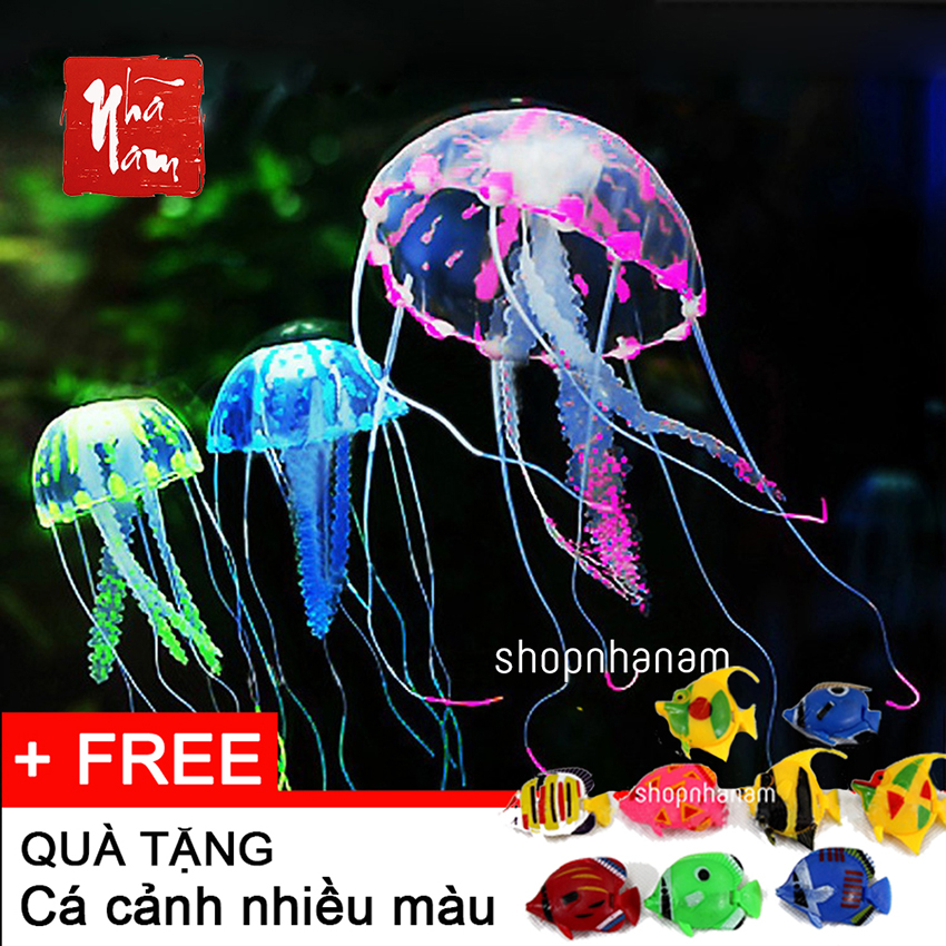 [MÀU BẤT KỲ] Sứa silicon nhiều màu phát sáng, phụ kiện bể cá trang trí bể cá cảnh quan bể cá