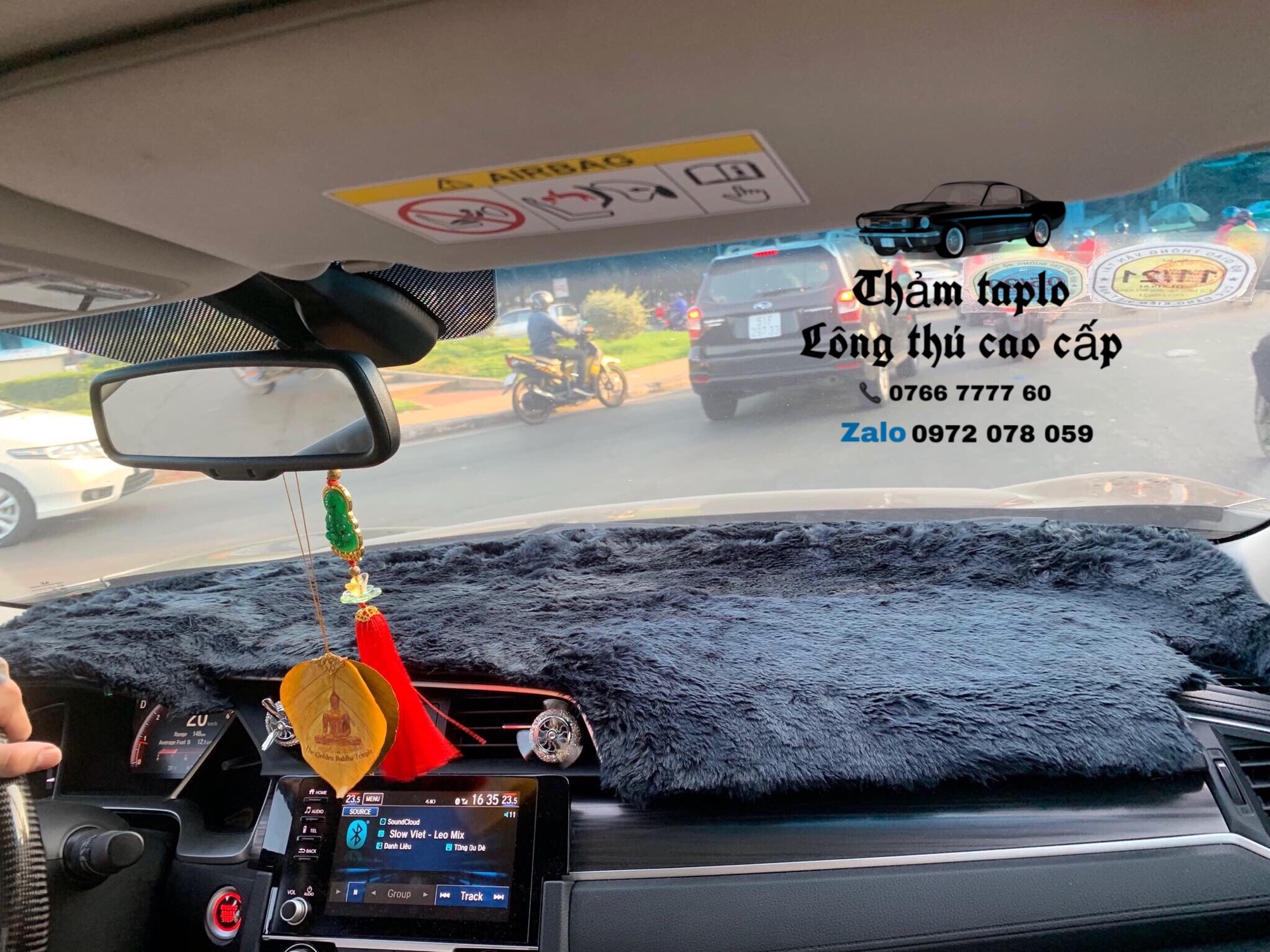 Thảm taplo lông thú - taplo honda civic mới