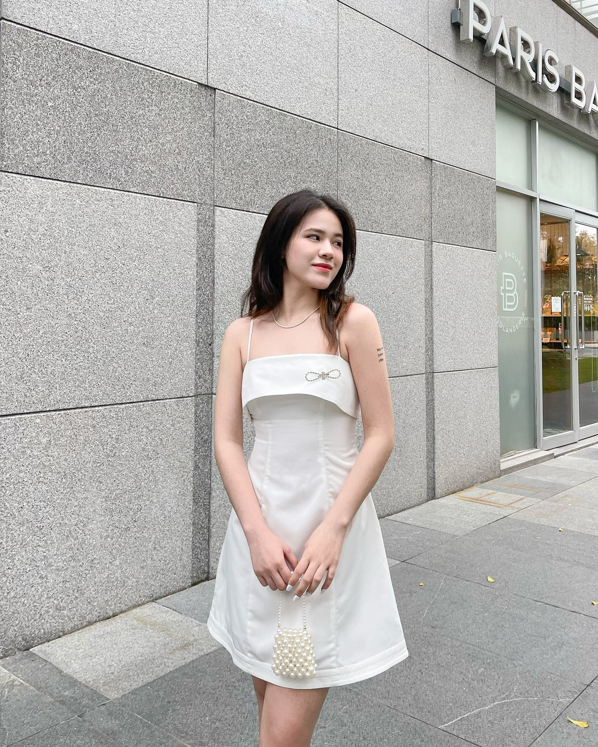 ZAREEN | ĐẦM 2 DÂY DÁNG A DAX54 - TRẮNG