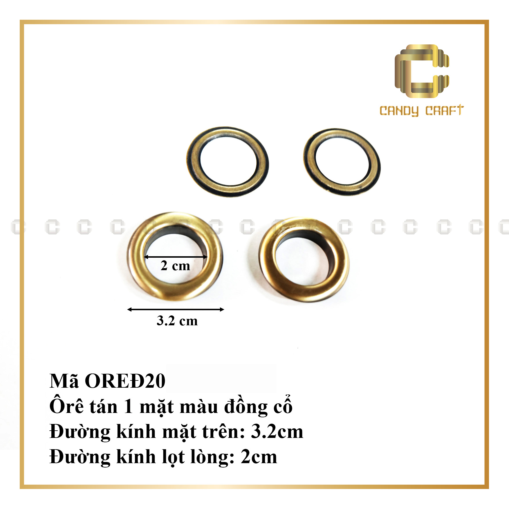 Mắt cáo 1 mặt tán (dùng cối đóng 1 bịch 10 bộ) - phụ kiện làm túi xách