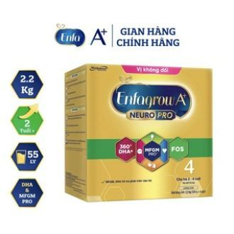 [TẶNG BALO HƯU VÀNG SIÊU NHẸ XINH XẮN]Sữa bột Enfa 4 hộp giấy 2kg2