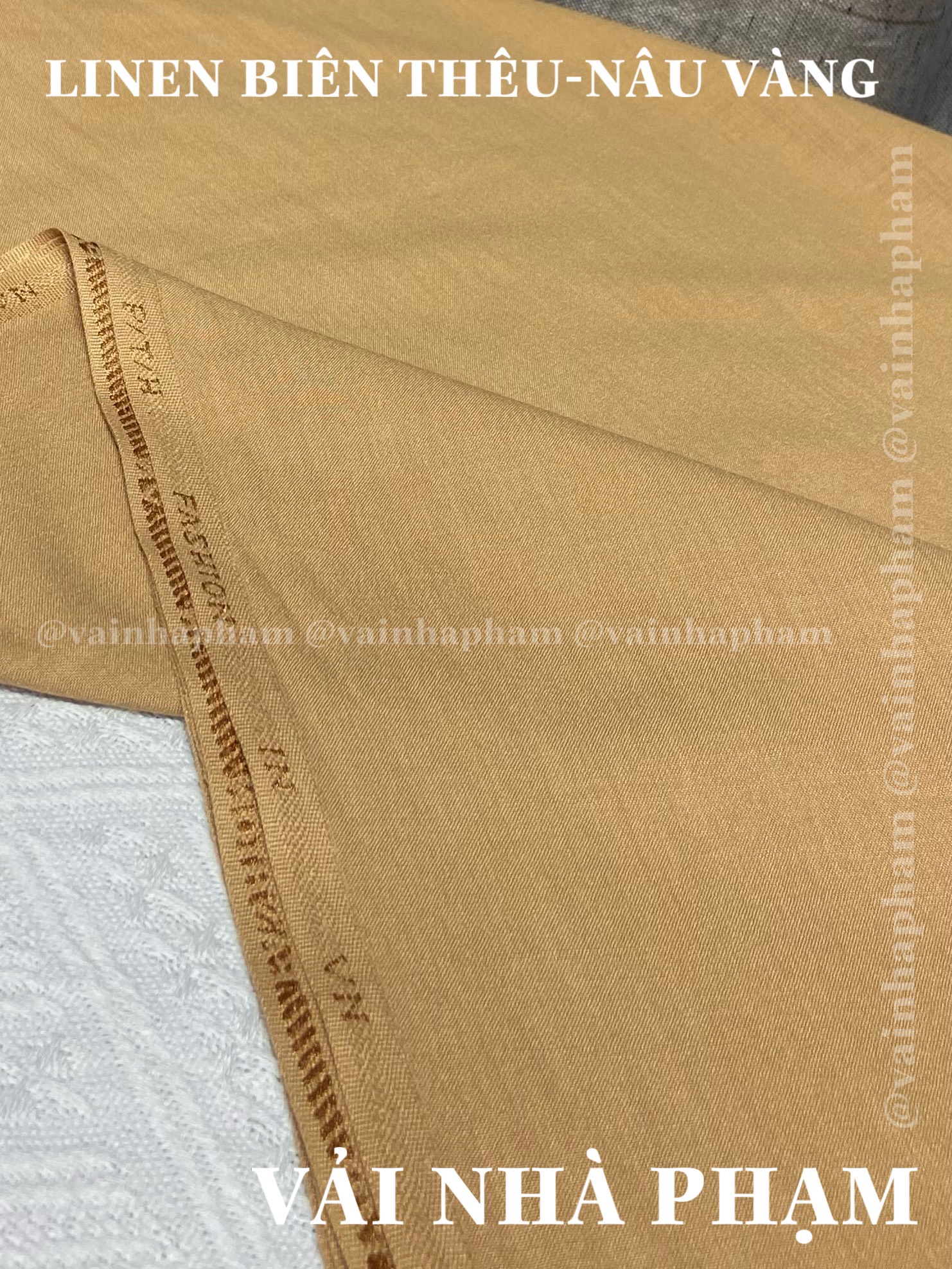 Vải linen biên thêu-linen cotton-khổ 1.5m-vải nhà phạm