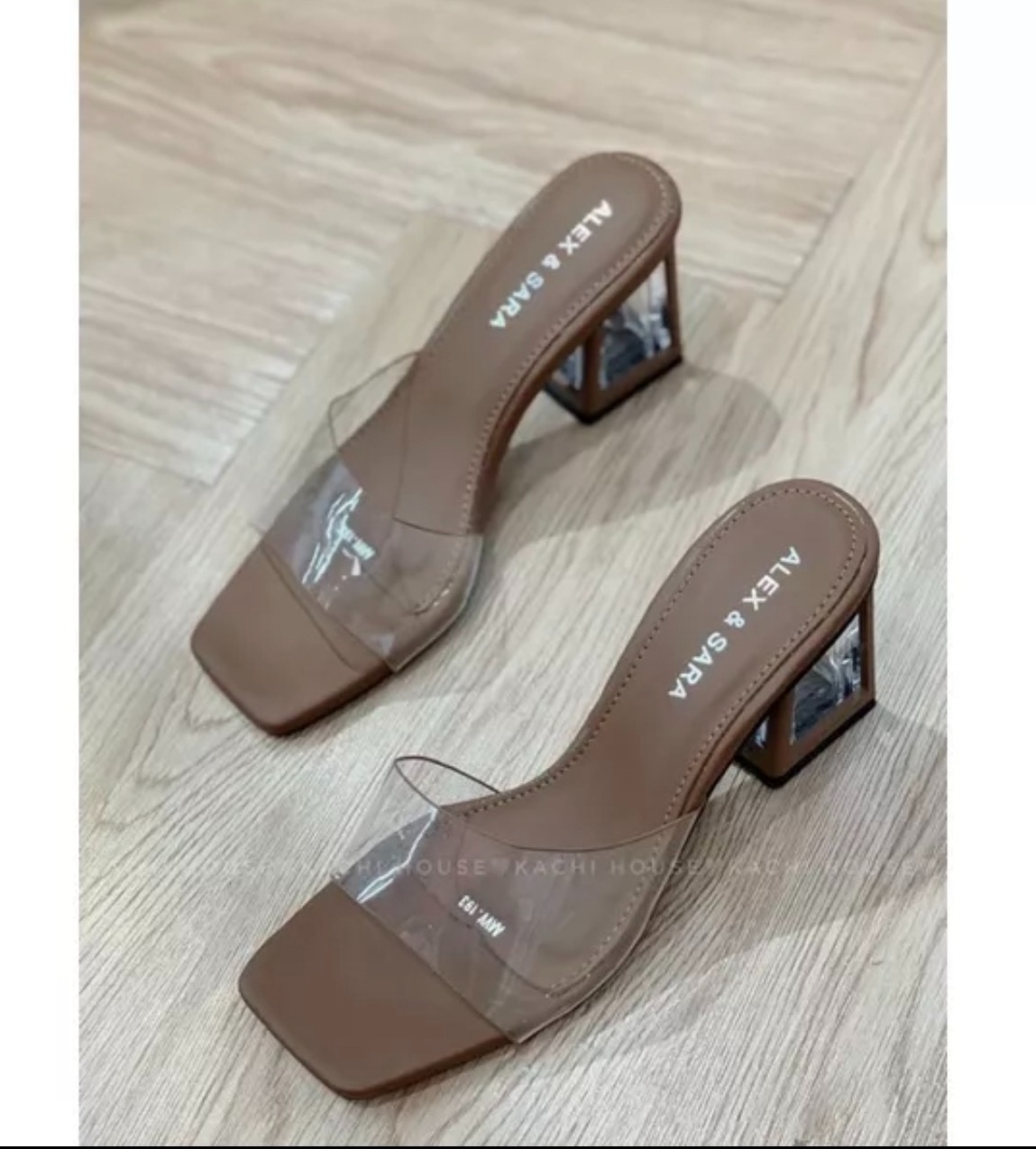 Giày cao gót/ dép cao gót quai meka gót trụ trong 7 cao cấp