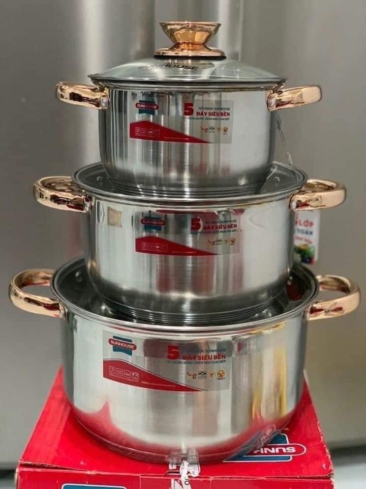 BỘ NỒI INOX 5 ĐÁY SUNHOUSE SH781