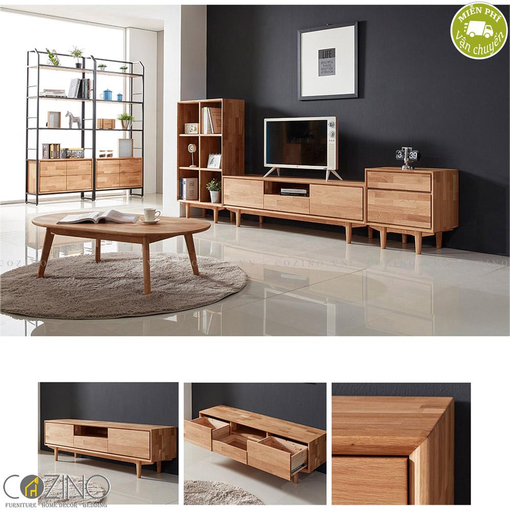 Tủ tivi Calla gỗ cao su 1m6