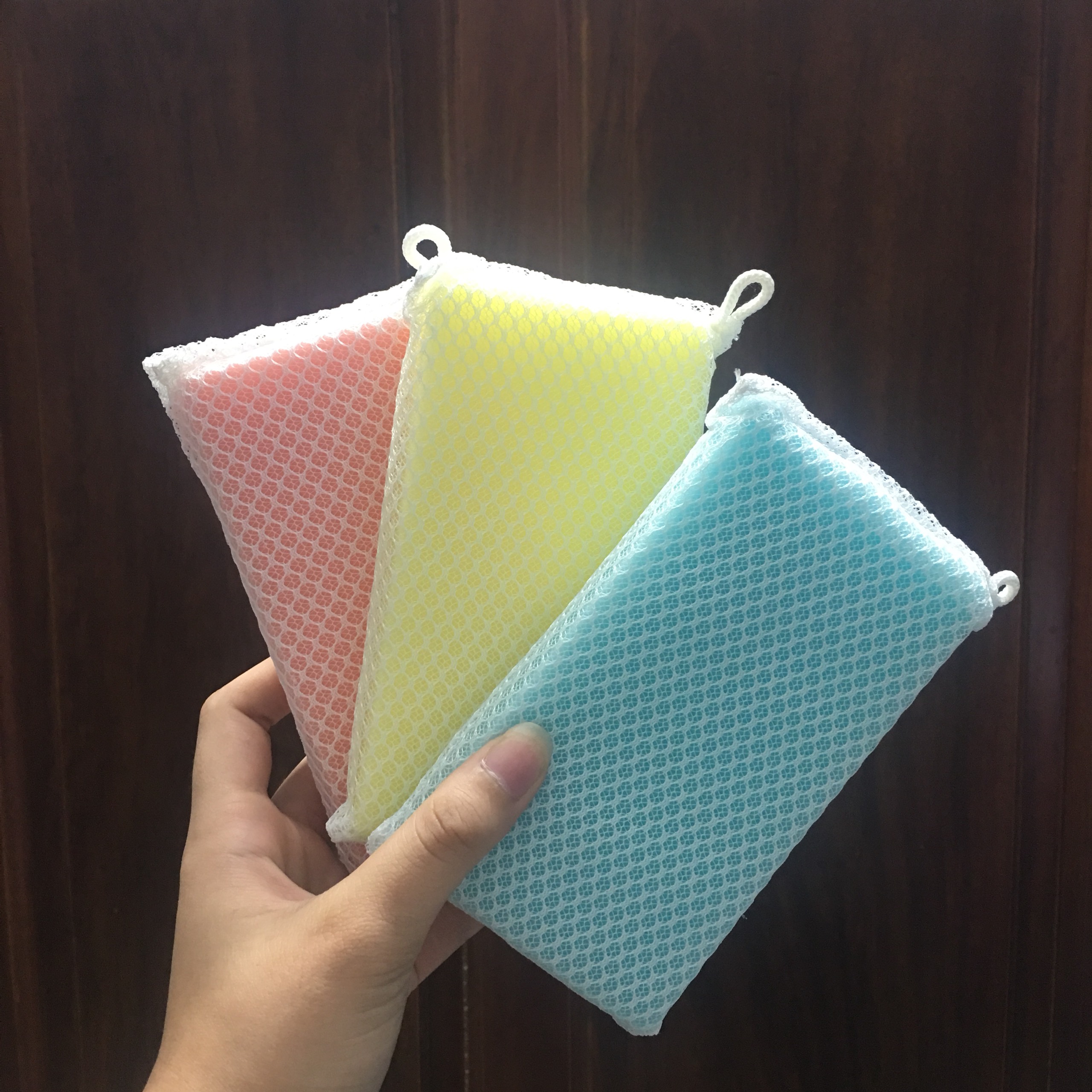 Combo 5 miếng rửa chén bát, xoong nồi bọc lưới đa năng, làm sạch vết bẩn nhanh chóng hiệu quả