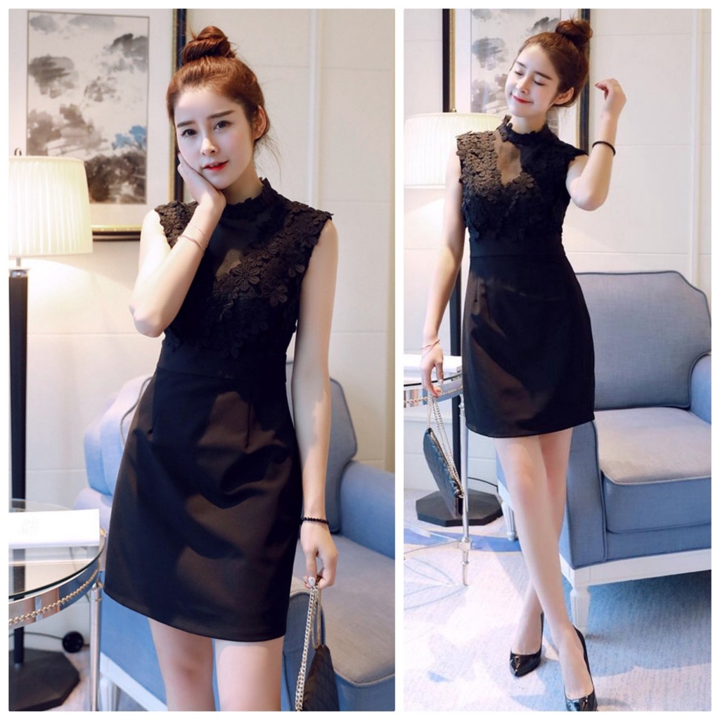 Đầm Ôm Body Dự Tiệc Phối Ren Hoa Mai NT6093