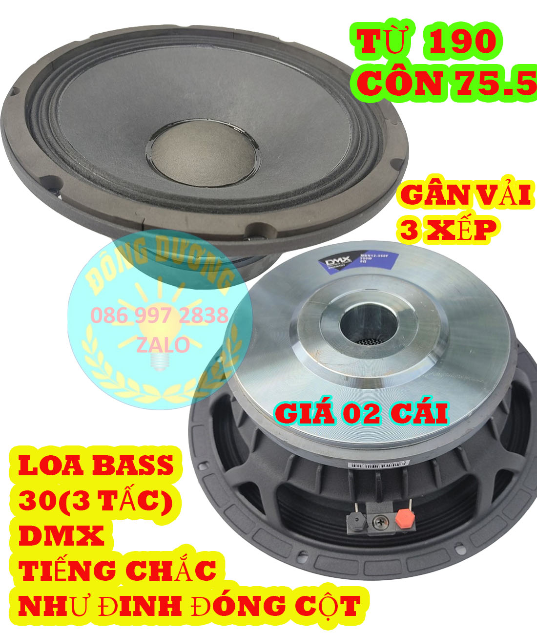 LOA BASS 30 DMX TỪ 190 CÔN 76 - GIÁ HAI LOA - HÀNG NHẬP