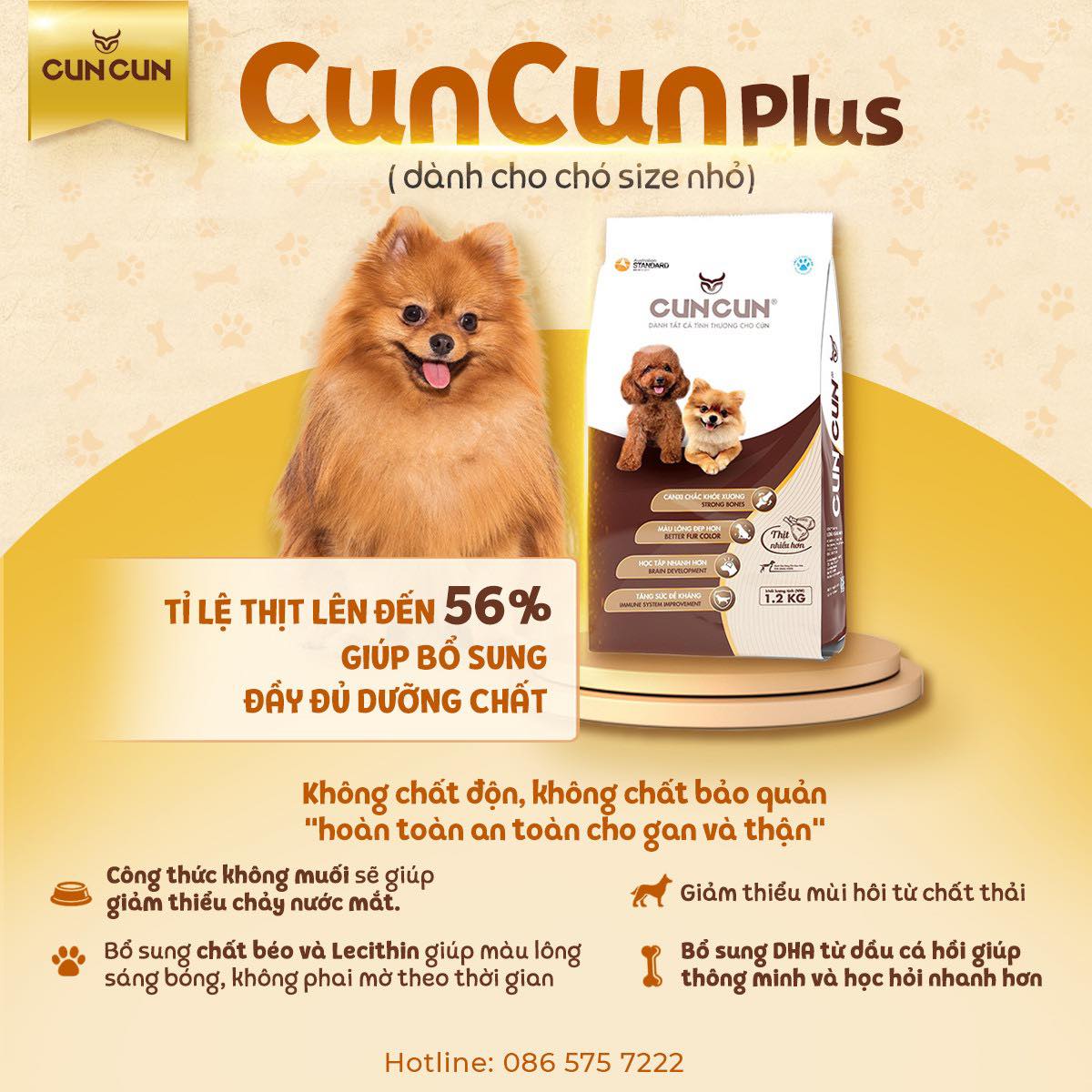 thức ăn Hạt hiệu CUN CUN  dành cho chó (trưởng thành, poodle, phóc, Pom,....)  - T3 PETS SHOP
