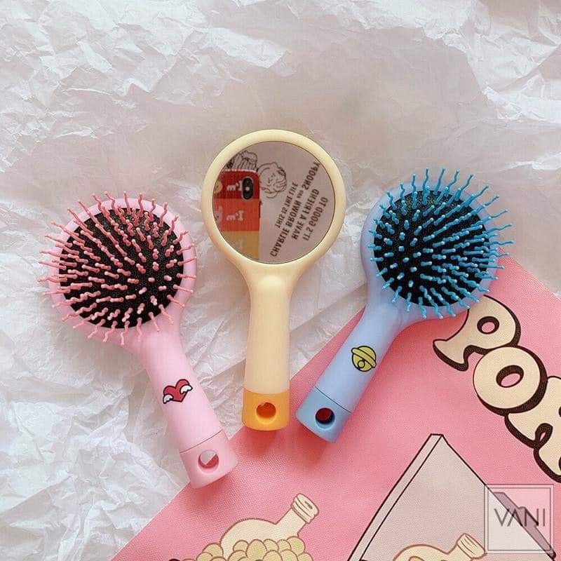 Lược chải tóc kèm gương Lược gỡ rối tóc massage