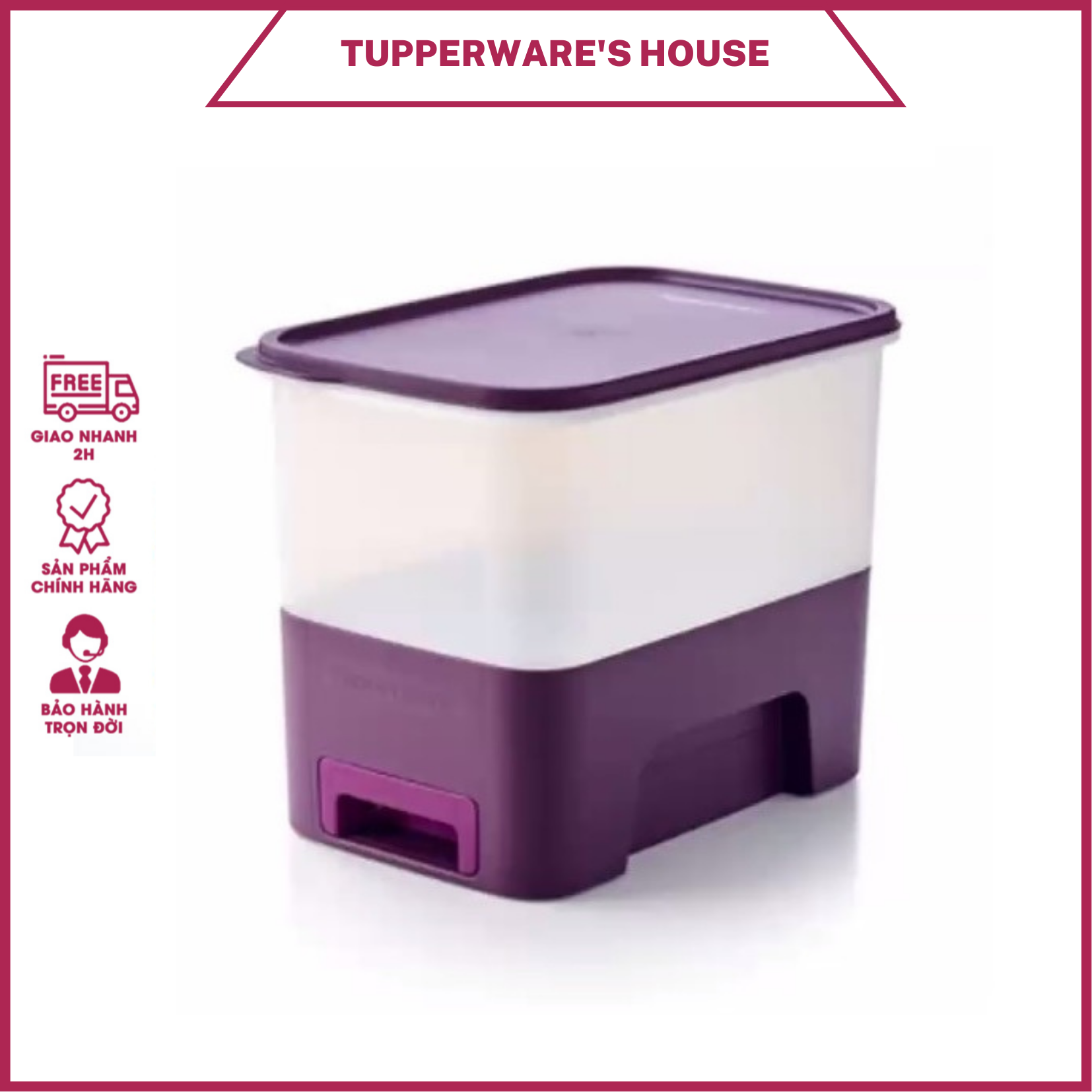 Thùng gạo Tupperware Rice Smart Junior 5kg