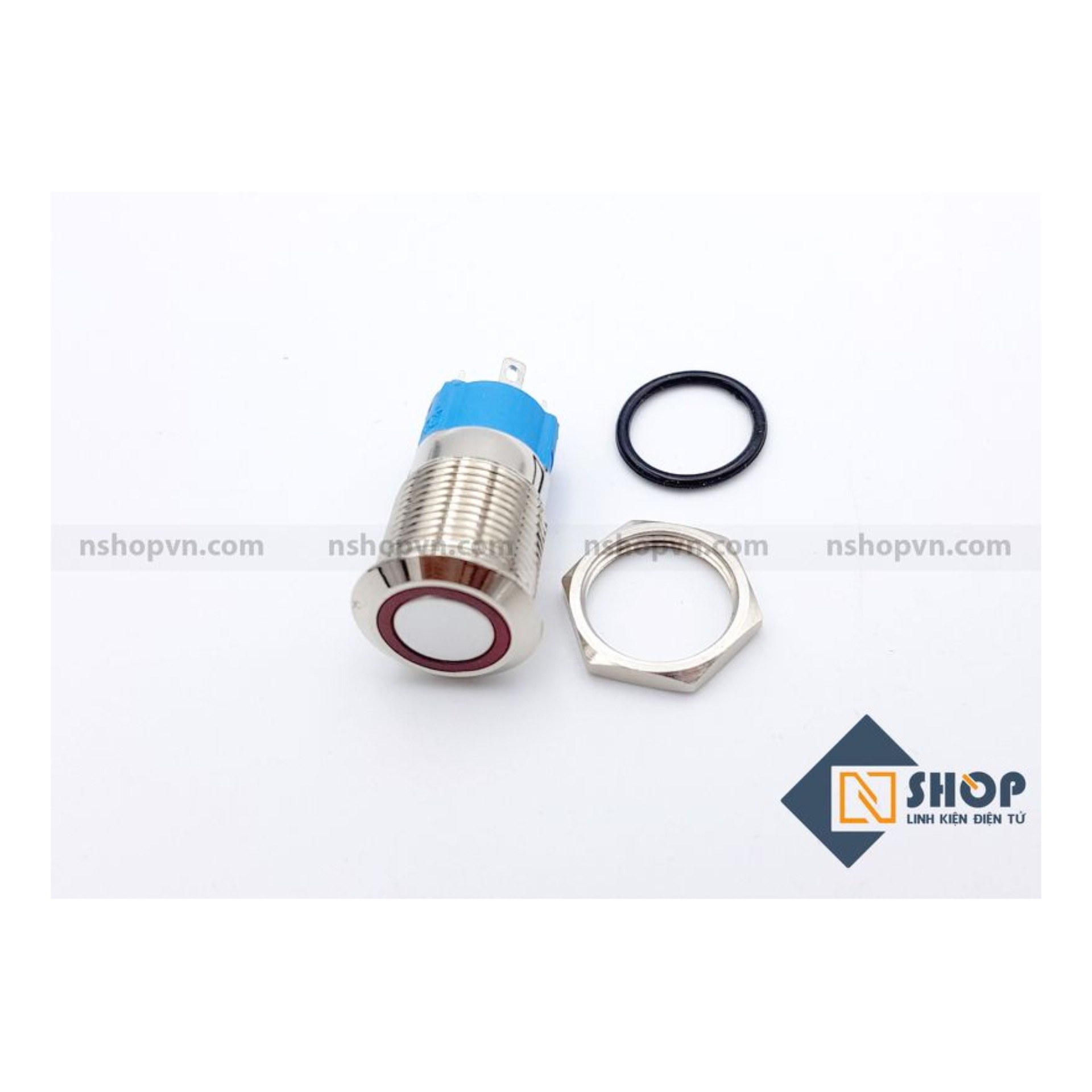 Nút nhấn kim loại 12mm Đỏ