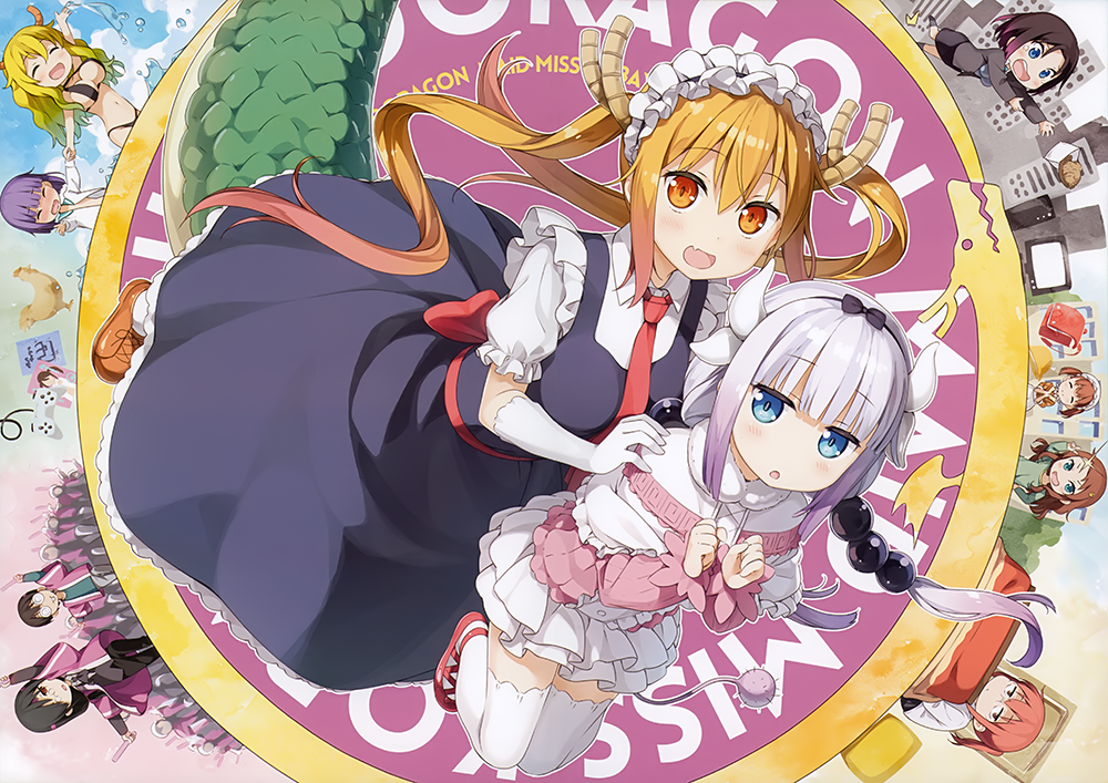 Poster A3 dán tường Anime, decal 30x42 trang trí có keo Miss Kobayashi Dragon Maid Wallpapers 1