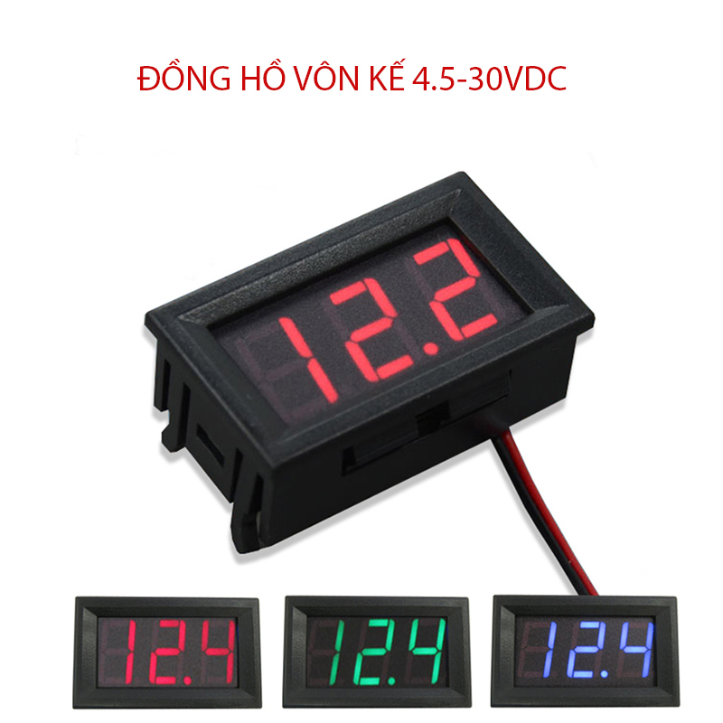 Đồng hồ vôn kế kỹ thuật số loại điện áp dc4.5-30v, lắp âm