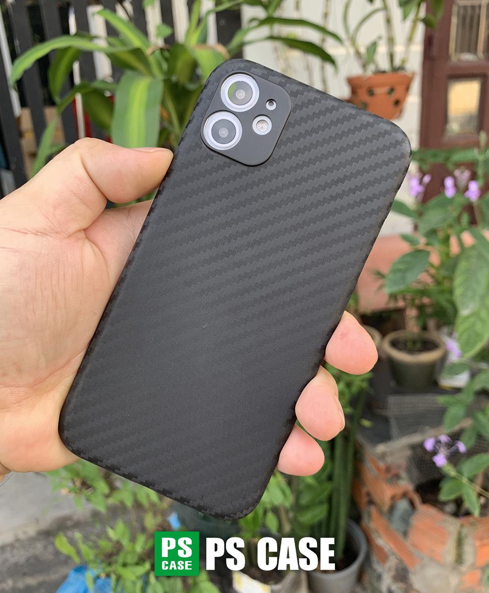 Ốp lưng siêu mỏng, vân carbon dành cho iPhone 11 - Màu đen - PS Case Phân Phối