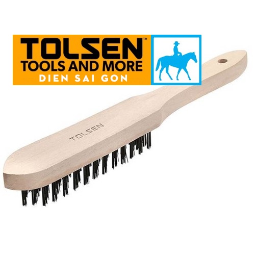 Bàn chải sắt thép cán gỗ 3 hàng TOLSEN 32061