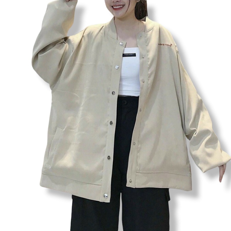 Áo Khoác Dù Bomber Cúc bấm