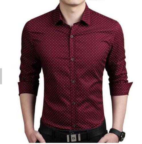Áo sơ mi nam dài tay chấm bi trẻ trung lịch lãm