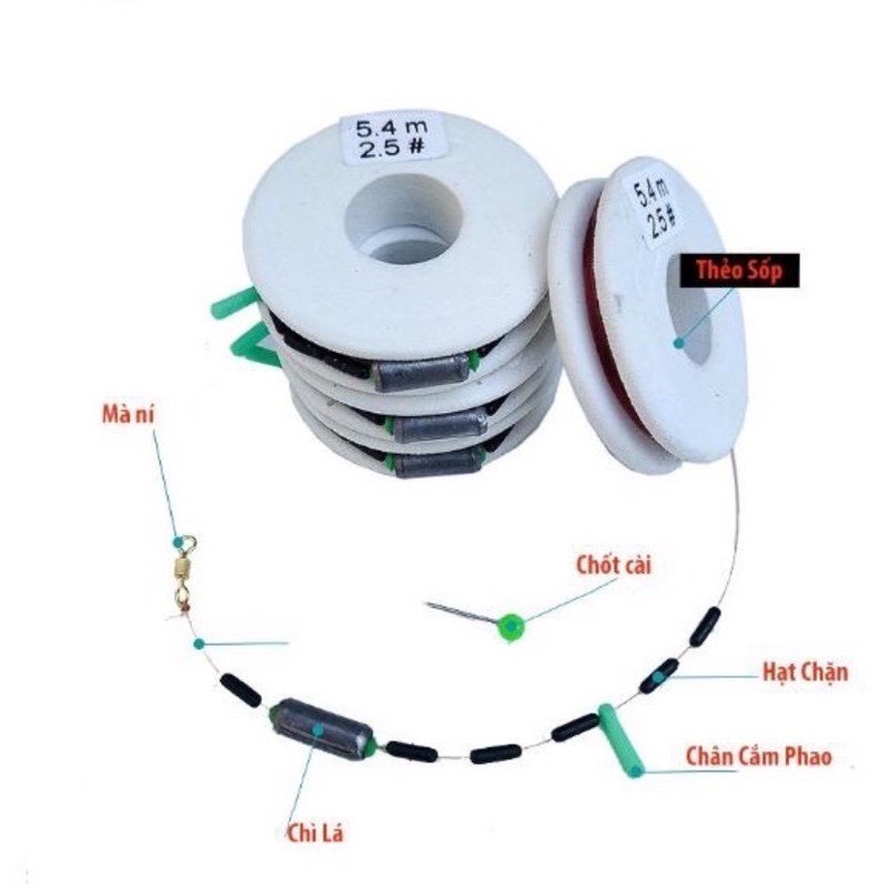 Trục câu đài buộc sẵn trục trắng câu đài trục thẻo giá rẻ câu cần tay tiện lợi