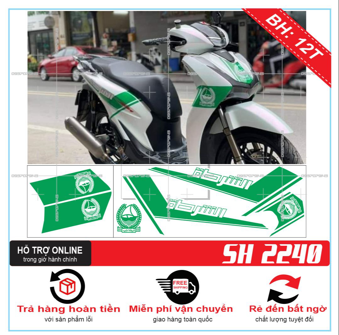 TEM XE SH, TEM RỜI SH 2020 DUBAI XANH LÁ