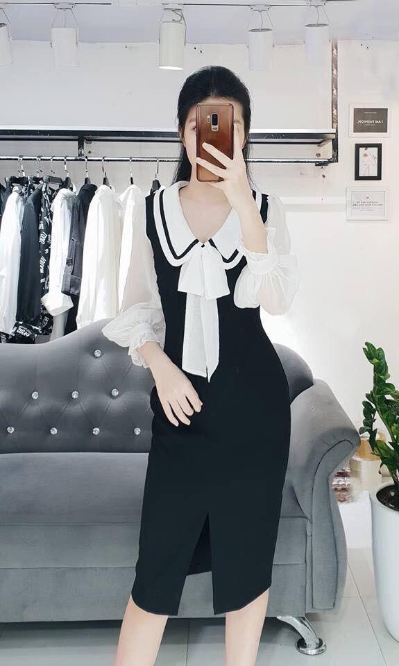 Đầm Ôm Cổ Sen MIA V-D0MIA27 (Đen)