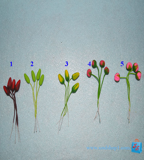 Nụ mai, nụ đào làm từ đất sét