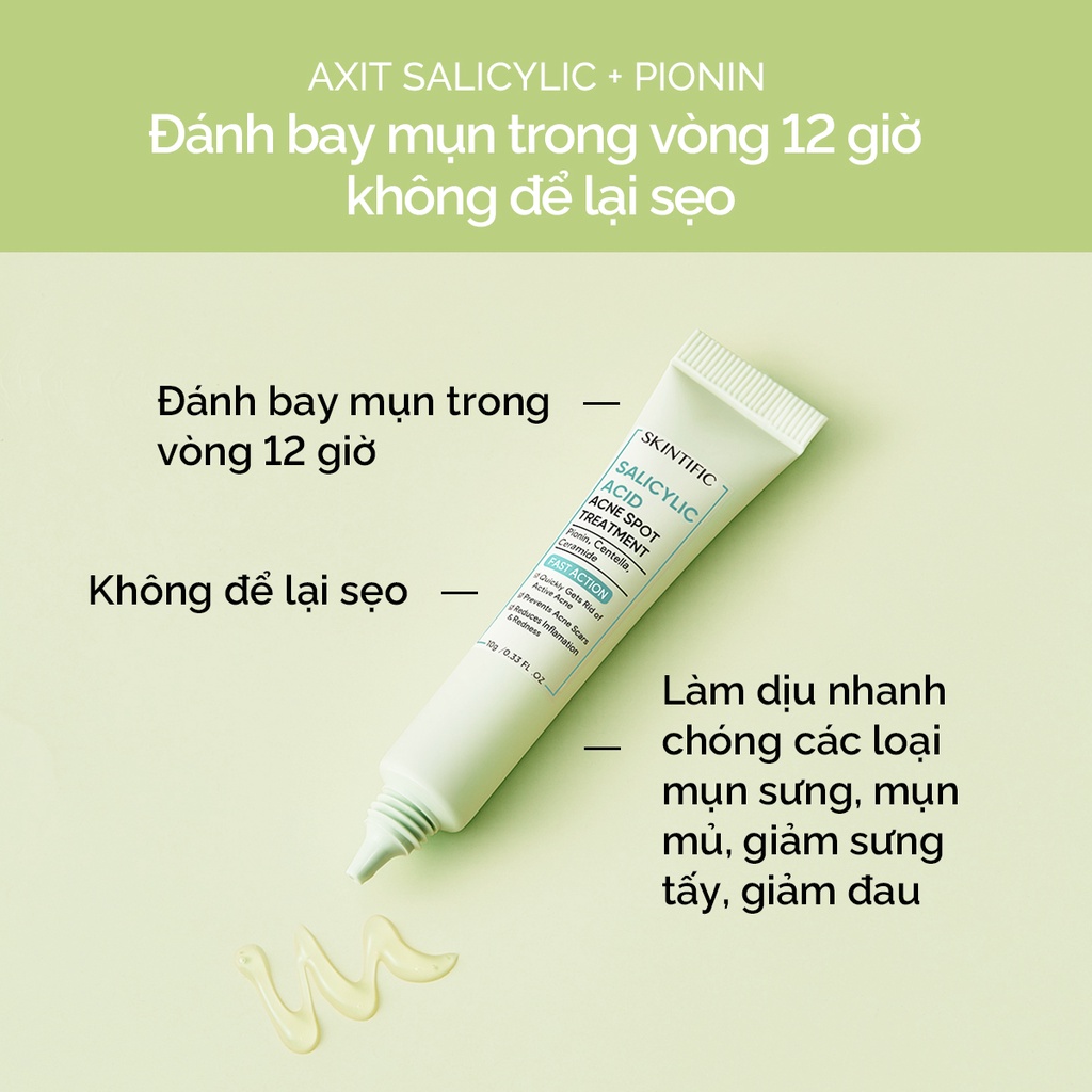 SKINTIFIC Salicylic Acid Acne Gel 10Gr Loại bỏ mụn nhanh chóng mà không để lại sẹo mụn