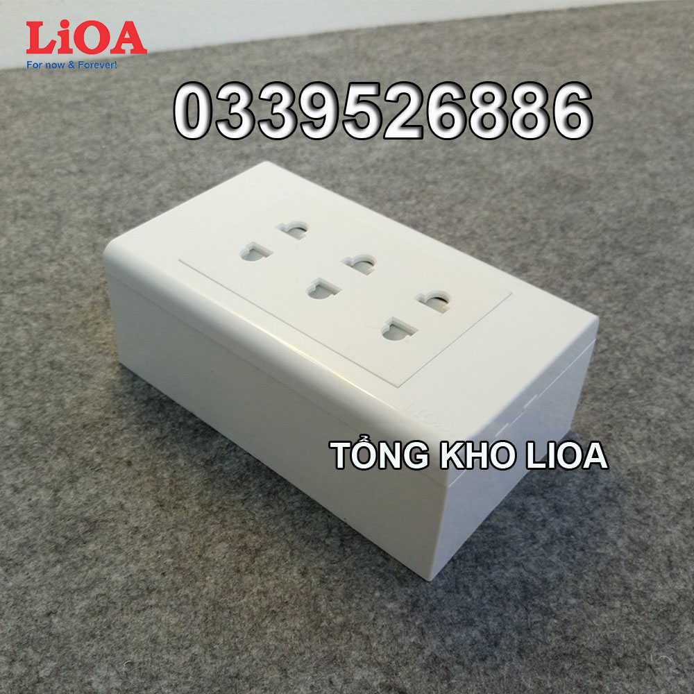 Combo ổ cắm điện ba 2 chấu 16A LiOA (3520W) - Lắp nổi