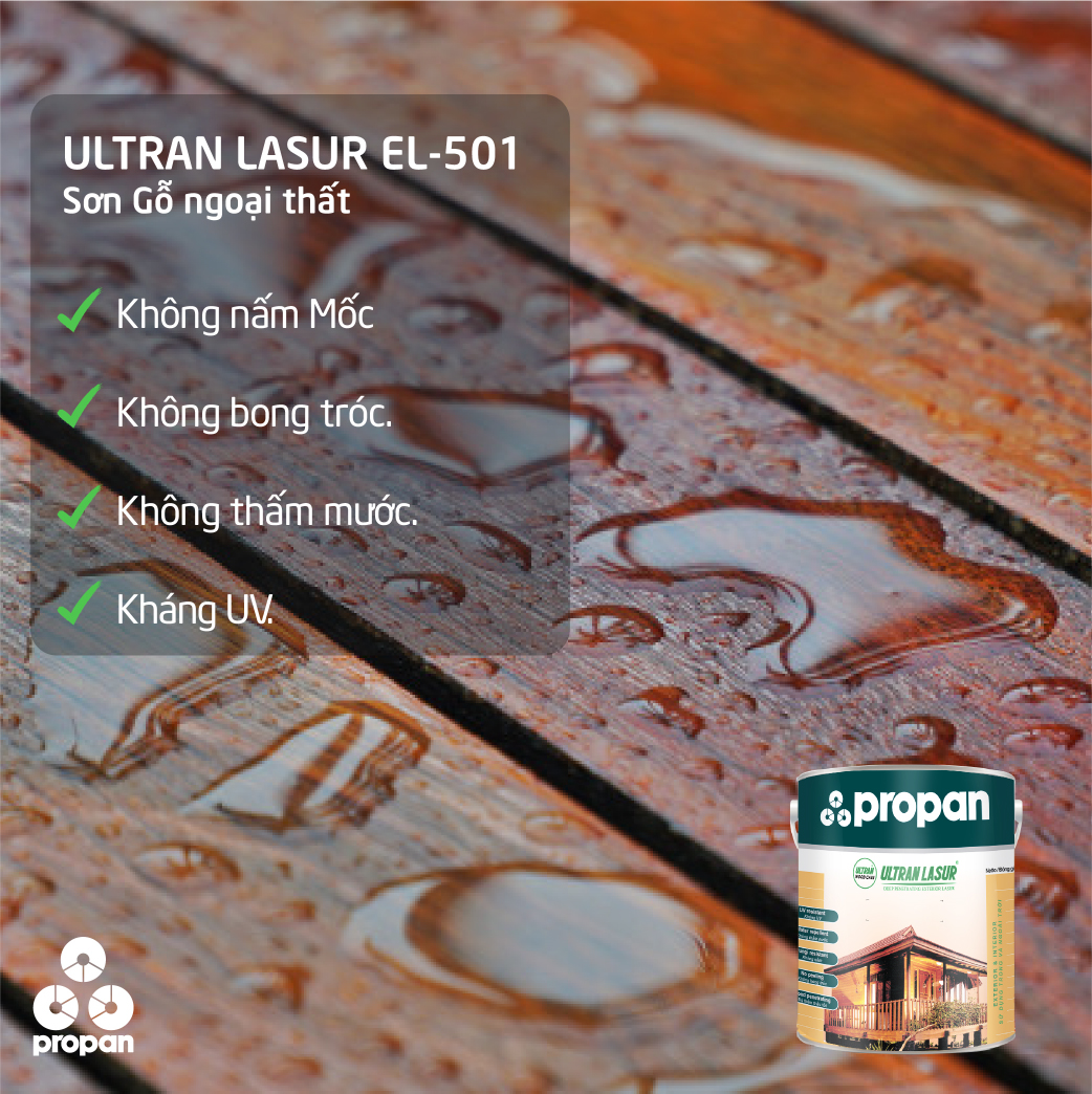 Propan - ULTRAN LASUR - EL-501 - Sơn Gỗ Ngoại Thất - 4 lít