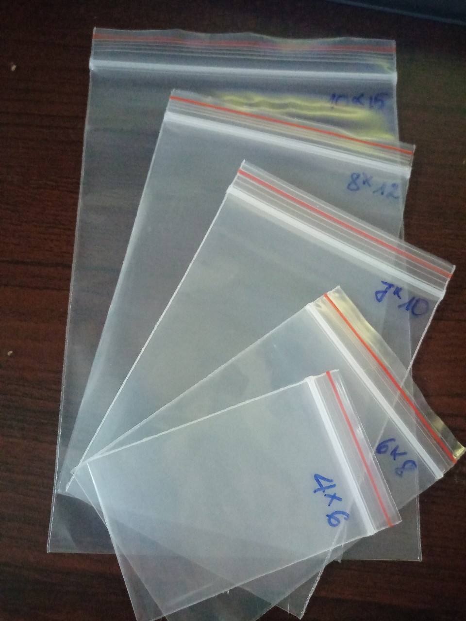 [1Kg/size] - Túi Zipper viền chỉ đỏ, nhiều size