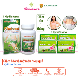 Slimtosen + 4h slimutea Combo Giảm cân 1 tháng giảm mỡ béo cân nặng mỡ máu thumbnail